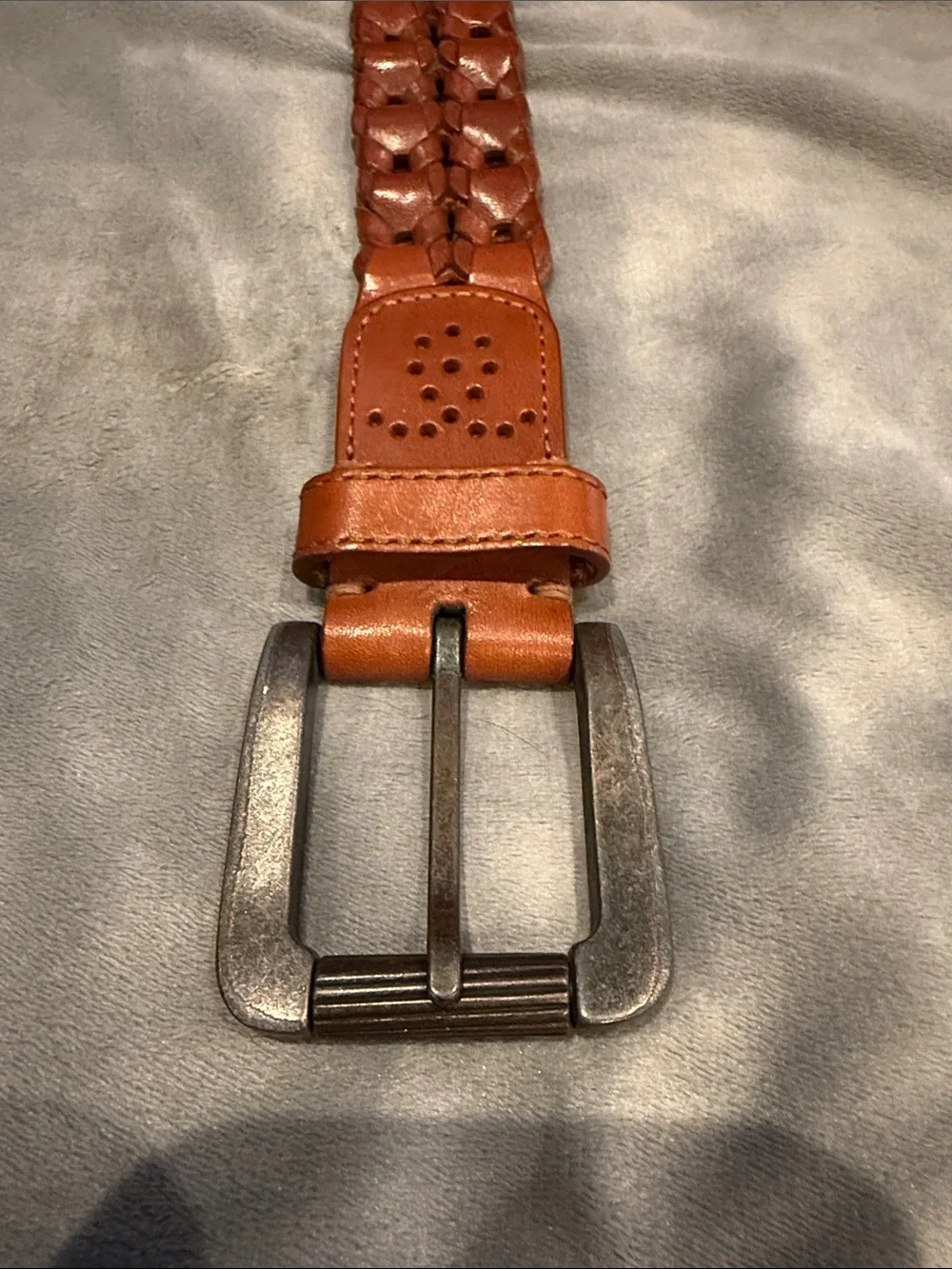 Men's Braided Leather Belt - Brown
